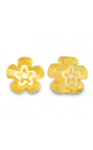 Millefiori beads flower 5-6x3mm - Ochre yellow